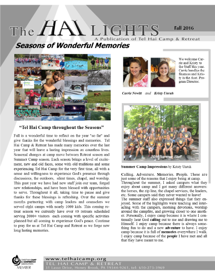 Winter 2016 Newsletter